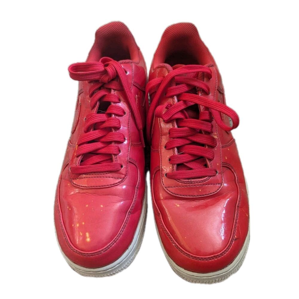 Nike Air Force 1 Low Red Patent Leather Speckled Galaxy AJ9505-600 Men's Size 10
